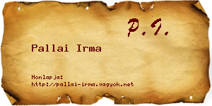 Pallai Irma névjegykártya