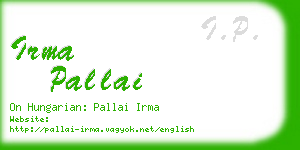 irma pallai business card